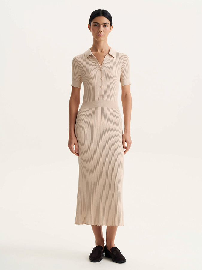 LSSL-782003 Платье трикотажное (бежевый, M)