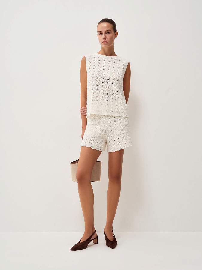 LSSP-862001 Шорты трикотажные (белый, M)