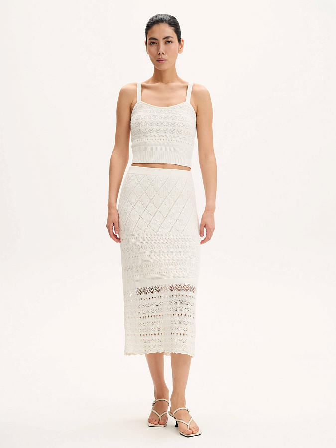 LSSM-070037 Трикотажная блуза (белый, S)