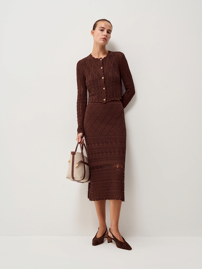 LSSM-200003 Кардиган (коричневый, L)