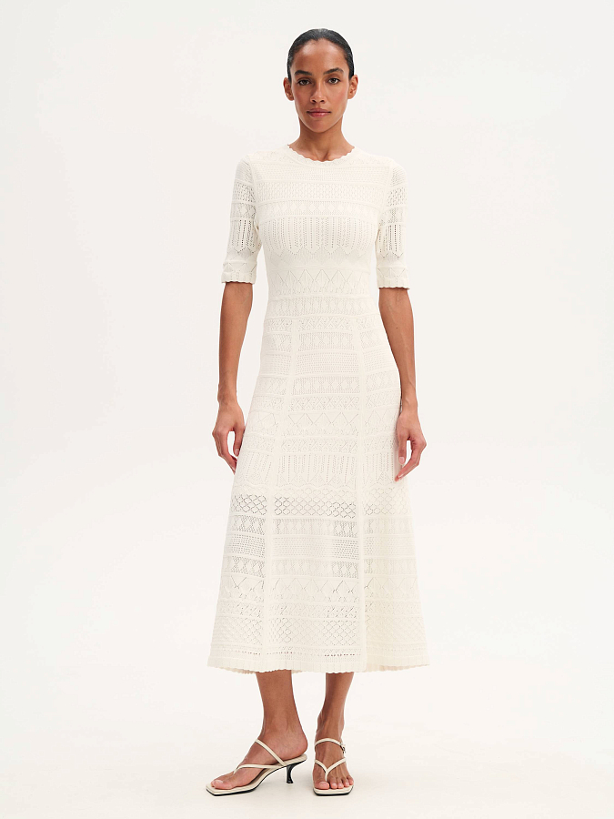 LSSL-782010 Платье трикотажное (белый, L)