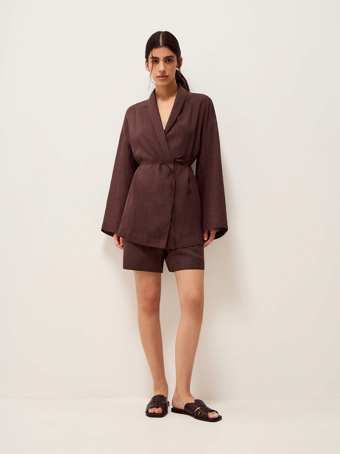 LSSL-092001 Кимоно (коричневый, XS)