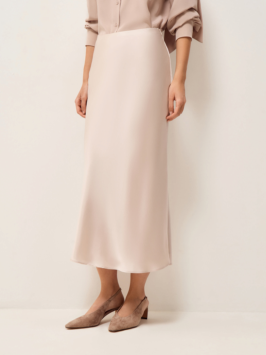 Юбка миди с шелком