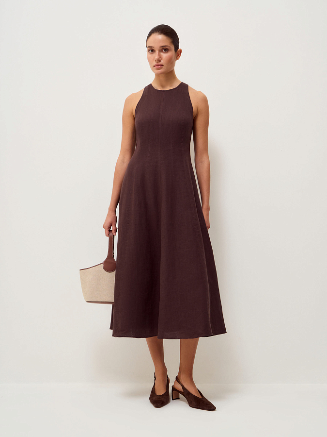 LSSP-022015 Платье (коричневый, XS)