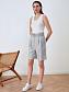 Flos-viscose shorts with elastic band with drawstring color gray