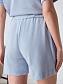 Flos-viscose shorts with elastic band with drawstring color blue