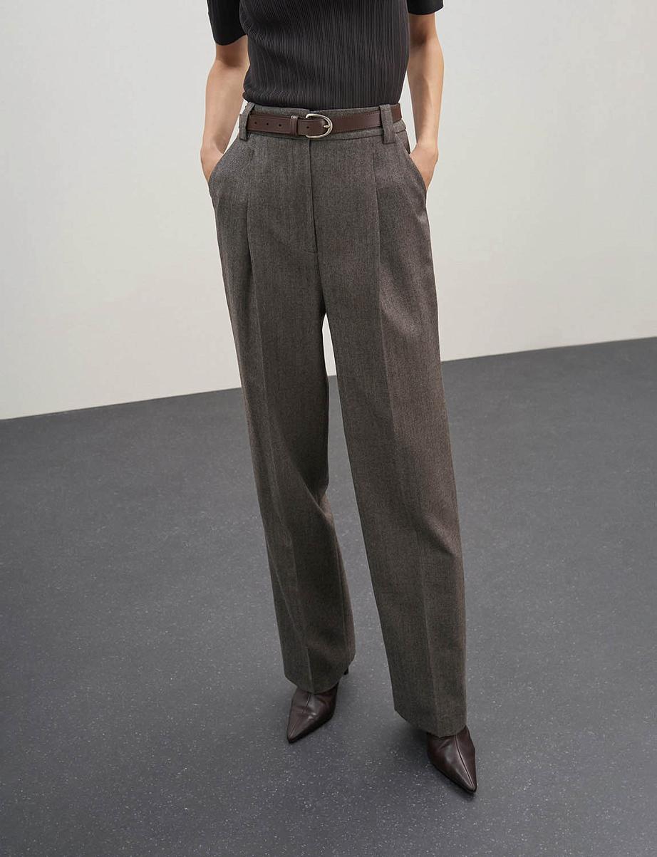 Прямые брюки из шерсти со стрелками