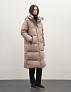 Удлиненный пуховик из пуха и пера с капюшоном