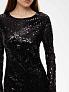 Платье мини с длинными рукавами и пайетками