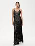 Платье макси с открытой спиной расшитое пайетками